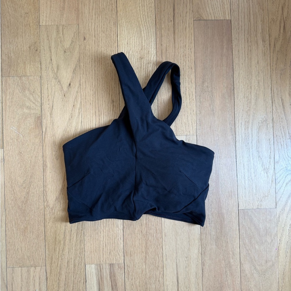 Lululemon Black Cross Strap Crop Top Sports Bra